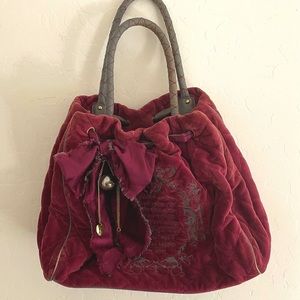 Vintage Juicy Couture quilted velour Daydreamer Tote purse